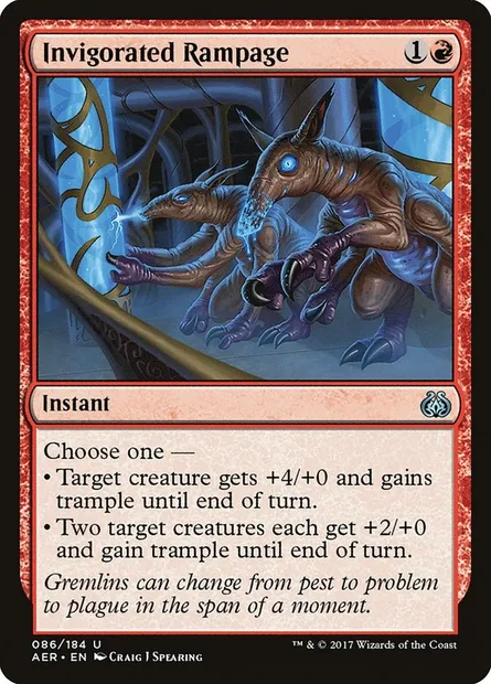 Invigorated Rampage, Magic card AER 86 — Aether Revolt set