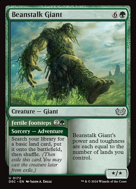 Beanstalk Giant // Fertile Footsteps, Magic card DSC 172 — Duskmourn: House of Horror Commander set