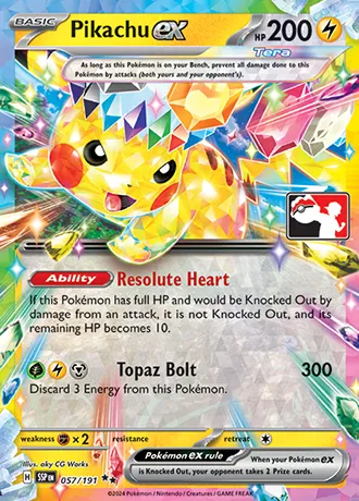 Pikachu ex, Pokémon card PPS 057-3 — Play! Pokémon Prize Pack Series set