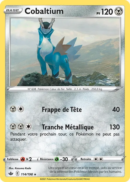Cobaltium, carte Pokémon CRE 114 — extension Règne de Glace