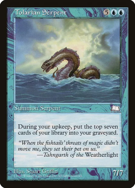 Tolarian Serpent, Magic card WTH 57 — Weatherlight set