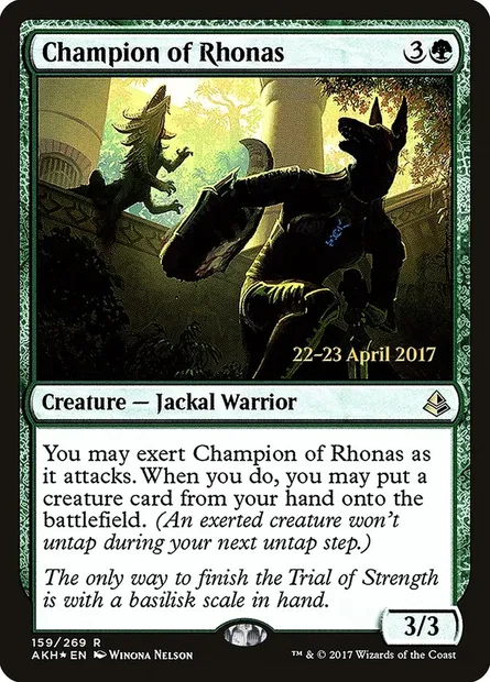 Champion of Rhonas, Magic card PAKH 159s — Amonkhet Promos set
