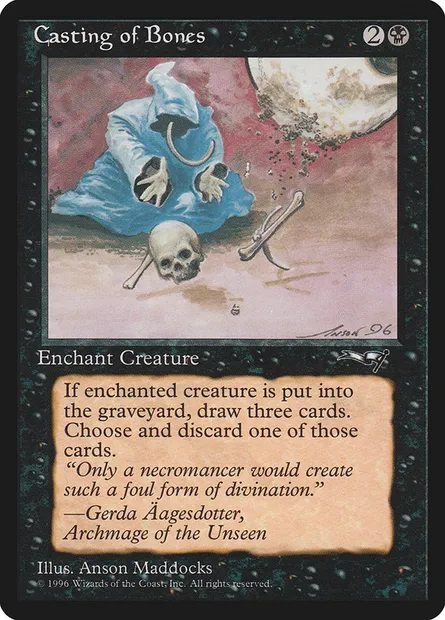Ostéomancie, carte Magic ALL 44b — extension Alliances