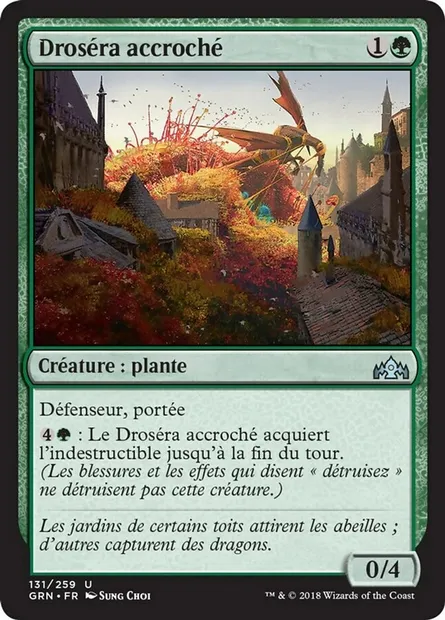 Droséra accroché, carte Magic GRN 131 — extension Les Guildes de Ravnica