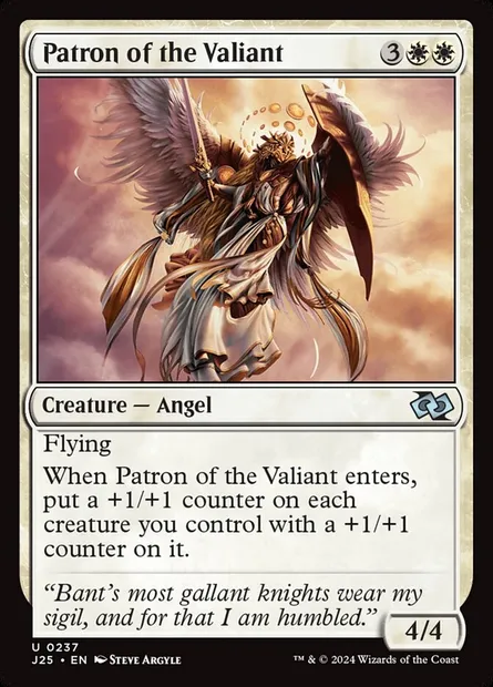 Patron of the Valiant, Magic card J25 237 — Foundations Jumpstart set