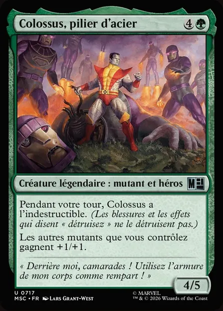 Colossus, pilier d'acier, carte Magic MSC 717 — extension Marvel Super Heroes Commander