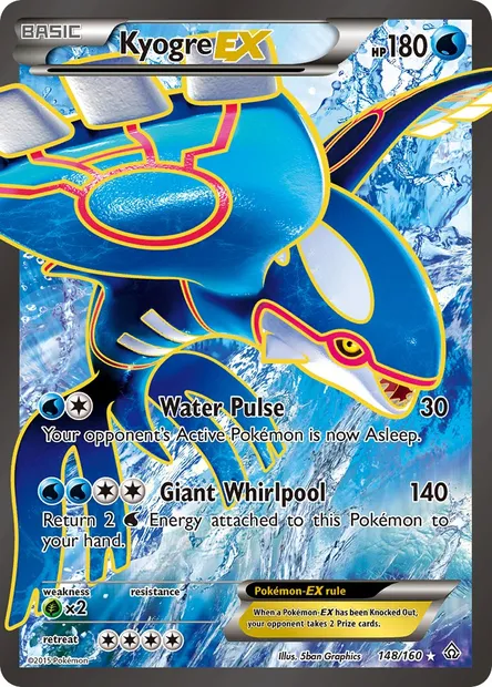 Kyogre EX, Pokémon card PRC 148 — Primal Clash set