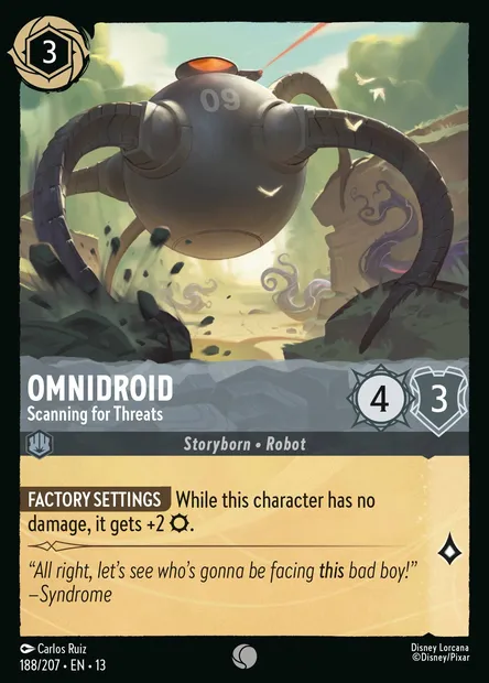 Omnidroid - Scanning for Threats, Disney Lorcana card CH13-188 — Attack of the Vine! set