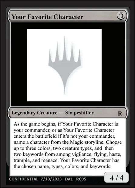 Your Favorite Character, carte Magic UNK RC05c — extension Unknown Event