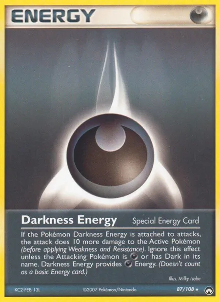 Darkness Energy, Pokémon card PK 87 — Power Keepers set