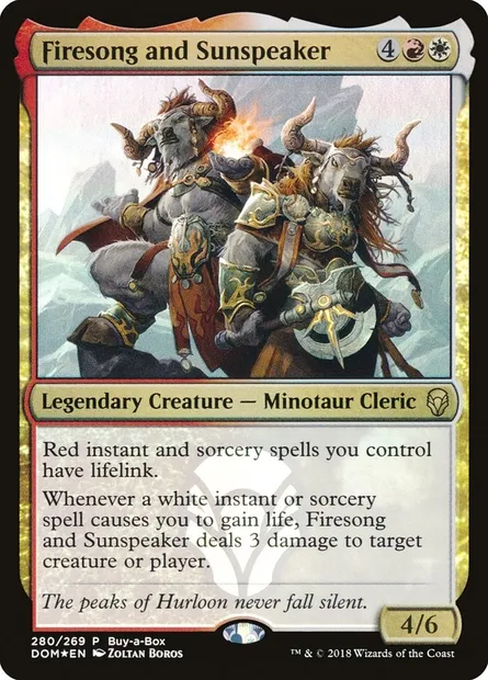Firesong and Sunspeaker, Magic card DOM 280 — Dominaria set
