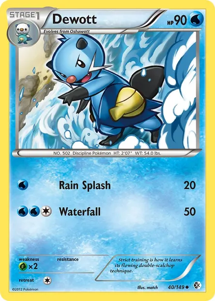 Dewott, Pokémon card BCR 40 — Boundaries Crossed set