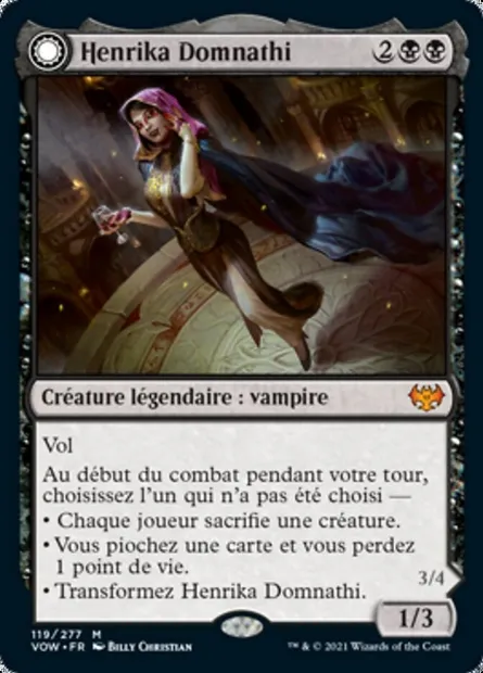 Henrika Domnathi // Henrika, voyante infernale, carte Magic VOW 119 — extension Innistrad : noce écarlate