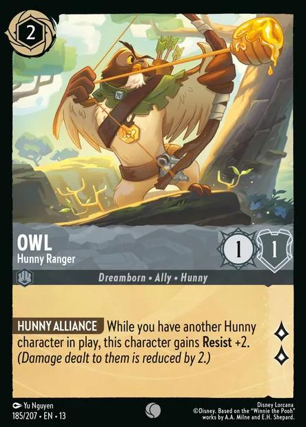 Owl - Hunny Ranger, Disney Lorcana card CH13-185 — Attack of the Vine! set