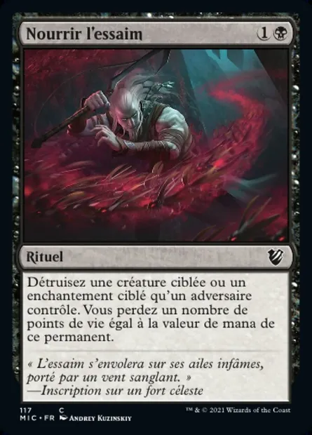 Nourrir l'essaim, carte Magic MIC 117 — extension Midnight Hunt Commander