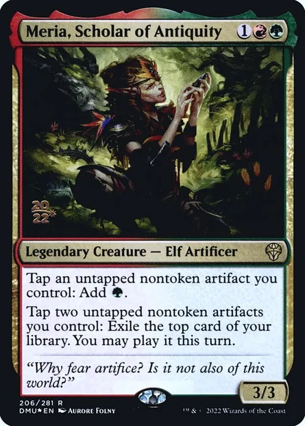 Meria, Scholar of Antiquity, Magic card PDMU 206s — Dominaria United Promos set