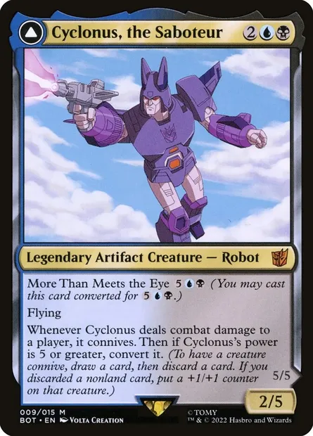 Cyclonus, the Saboteur // Cyclonus, Cybertronian Fighter, Magic card BOT 9 — Transformers set