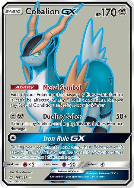 Cobalion GX, Pokémon card TEU 168 — Team Up set