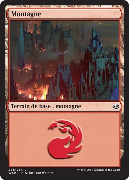 Montagne, carte Magic WAR 261 — extension La guerre des Planeswalkers