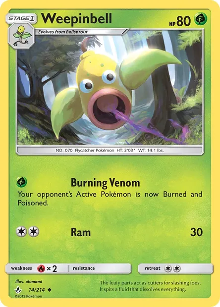 Weepinbell, Pokémon card UNB 14 — Unbroken Bonds set