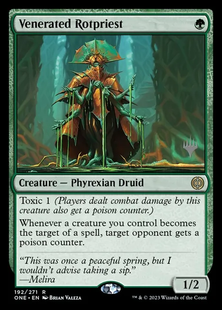 Venerated Rotpriest, Magic card PONE 192p — Phyrexia: All Will Be One Promos set
