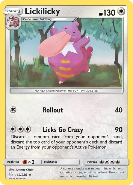 Lickilicky, Pokémon card UNM 162 — Unified Minds set
