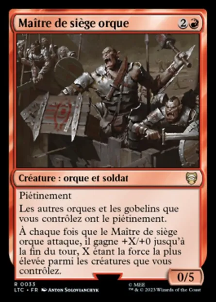 Maître de siège orque, carte Magic LTC 33 — extension Tales of Middle-earth Commander