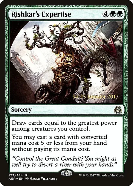 Expertise de Rishkar, carte Magic PAER 123s — extension Aether Revolt Promos