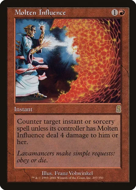Molten Influence, Magic card ODY 207 — Odyssey set