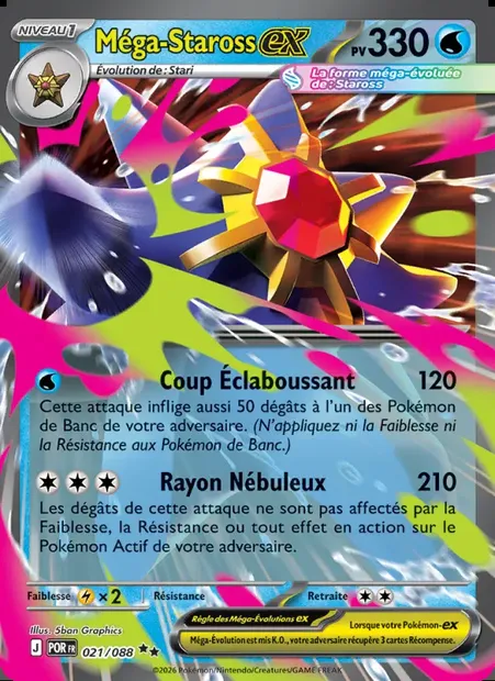 Méga-Staross-ex, carte Pokémon POR 021 — extension Équilibre Parfait