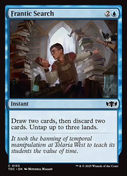 Frantic Search, Magic card TDC 153 — Tarkir: Dragonstorm Commander set