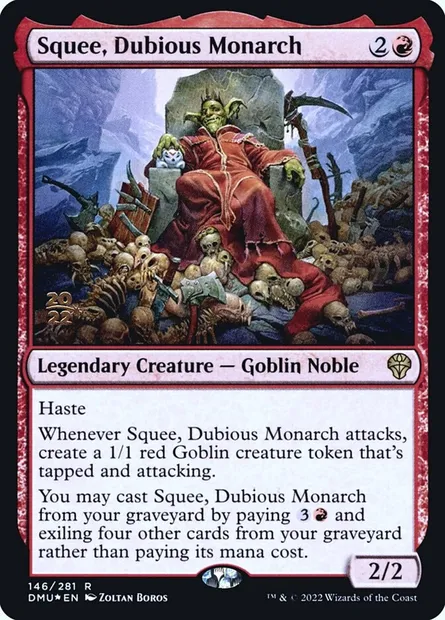 Squee, Dubious Monarch, Magic card PDMU 146s — Dominaria United Promos set