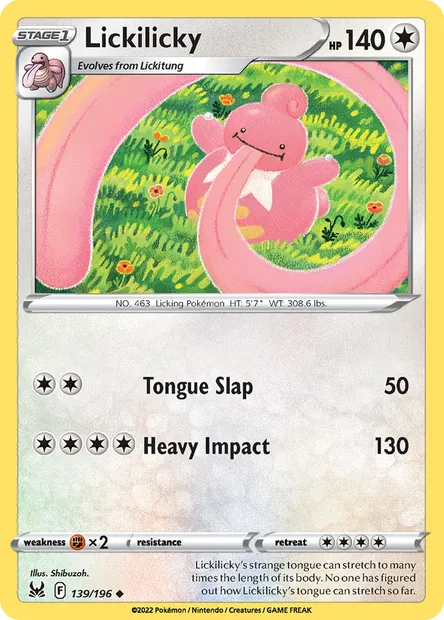 Lickilicky, Pokémon card LOR 139 — Lost Origin set