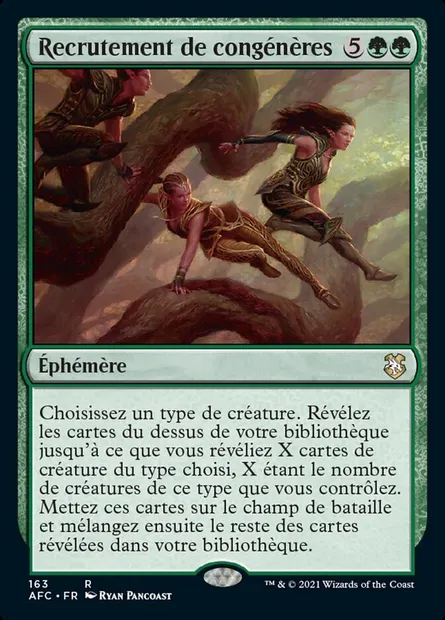 Recrutement de congénères, carte Magic AFC 163 — extension Forgotten Realms Commander