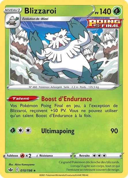Blizzaroi, carte Pokémon CRE 10 — extension Règne de Glace