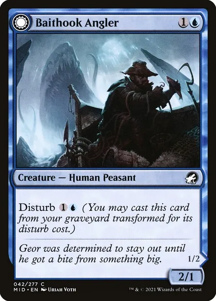 Baithook Angler // Hook-Haunt Drifter, Magic card MID 42 — Innistrad: Midnight Hunt set