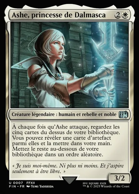 Ashe, princesse de Dalmasca, carte Magic FIN 7 — extension Final Fantasy