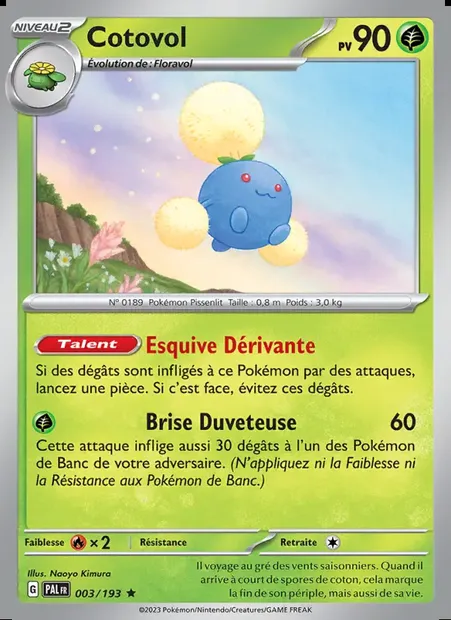 Cotovol, carte Pokémon PAL 003 — extension Évolutions à Paldea
