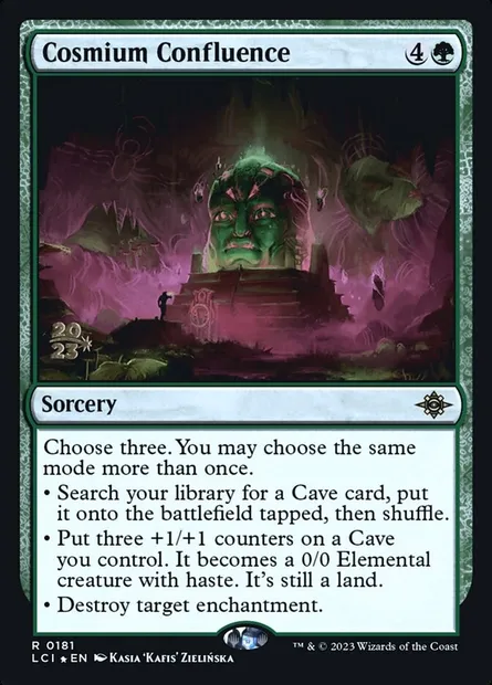 Confluence de cosmium, carte Magic PLCI 181s — extension The Lost Caverns of Ixalan Promos