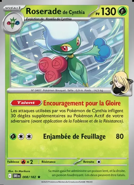 Roserade de Cynthia, carte Pokémon DRI 008 — extension Rivalités Destinées