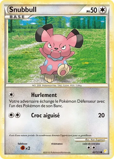 Snubbull, carte Pokémon HS 82 — extension HeartGold SoulSilver