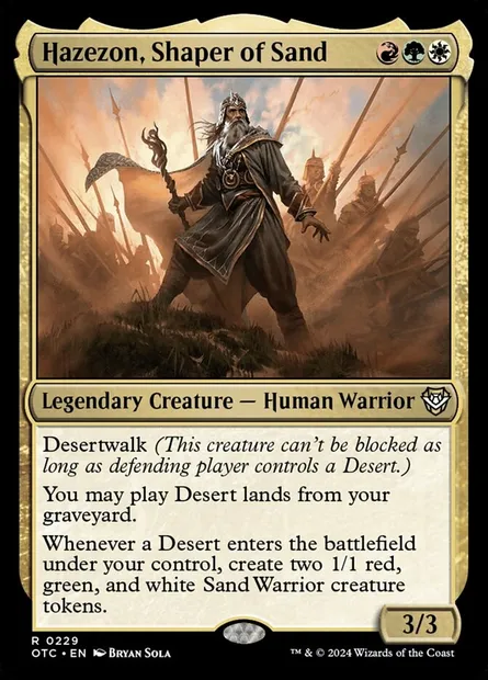 Hazezon, Shaper of Sand, Magic card OTC 229 — Outlaws of Thunder Junction Commander set