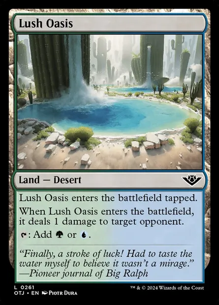Lush Oasis, Magic card OTJ 261 — Outlaws of Thunder Junction set
