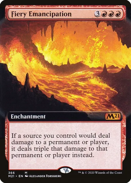 Fiery Emancipation, Magic card M21 366 — Core Set 2021 set