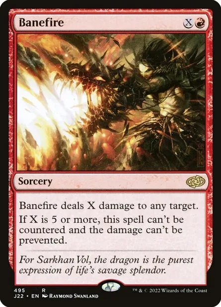 Banefire, Magic card J22 495 — Jumpstart 2022 set