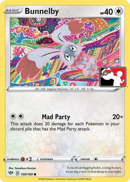Bunnelby, Pokémon card PPS 150-2 — Play! Pokémon Prize Pack Series set