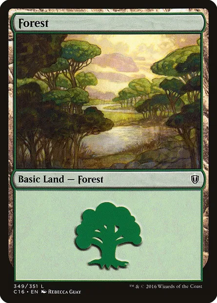 Forest, Magic card C16 349 — Commander 2016 set