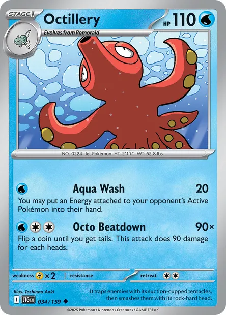 Octillery, Pokémon card JTG 034 — Journey Together set