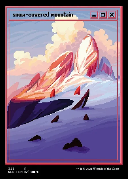 Snow-Covered Mountain, Magic card SLD 328 — Secret Lair Drop set