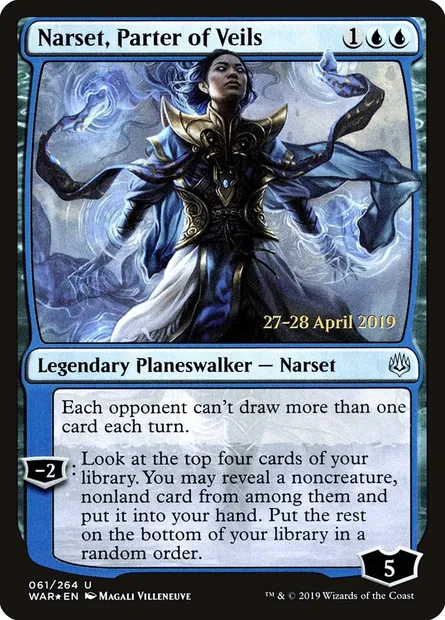 Narset, déchireuse des voiles, carte Magic PWAR 61s — extension War of the Spark Promos